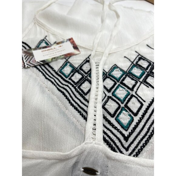 O'Neill Tank Top Embroidered Trim Racerback Tunic Tank Top Womens L Tank Top - Picture 6 of 10